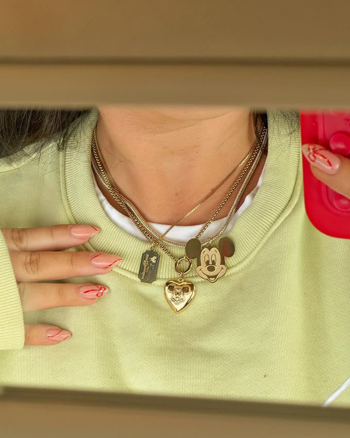 mouse heart necklace